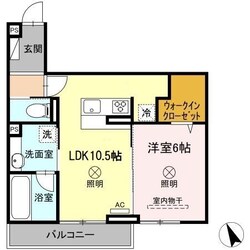 Ｄ-ｒｏｏｍ中筋　Ⅱ棟の物件間取画像